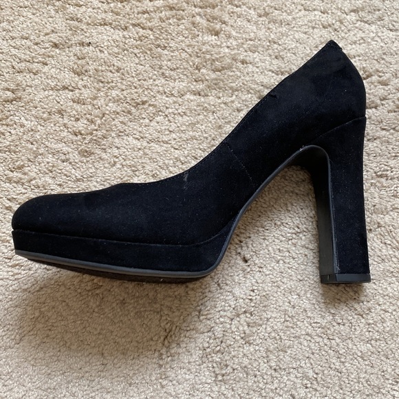 Unisa Black Faux Suede Thin Block Heels, 9.5 - Picture 8 of 8